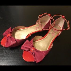 Seychelles Bow Ballet Flats with Ankle Strap